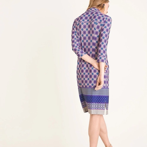 Chicos Medallion-Print Shirt midi Dress size 18 - Picture 2 of 7